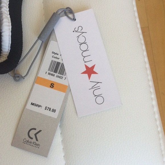 NWT CALVIN KLEIN Small Black/Cream Down Vest - Picture 14 of 16